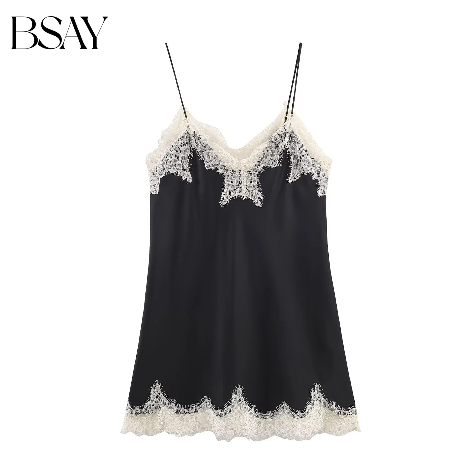 BSAY Contrasting Lace Satin Texture Top for Women Fashion Autumn Winter Sleeveless Tank Chic Female Sexy Streetwear Vest Mujer
BSAY Contrasting Lace Satin Texture Top for Women Fashion Autumn Winter Sleeveless Tank Chic Female Sexy Streetwear Vest Mujer