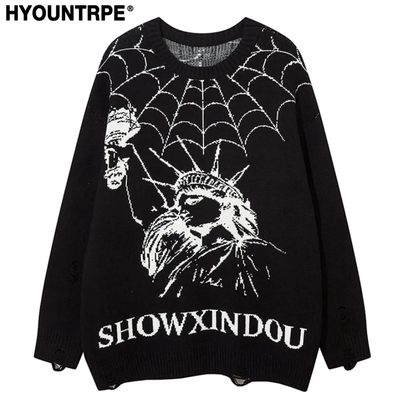 Hip Hop Knitted Sweater Mens Winter O-neck Harajuku Pattern Pullover Streetwear Casual Loose Pullover Sweaters Jumper Knitwear
Hip Hop Knitted Sweater Mens Winter O-neck Harajuku Pattern Pullover Streetwear Casual Loose Pullover Sweaters Jumper Knitwear
