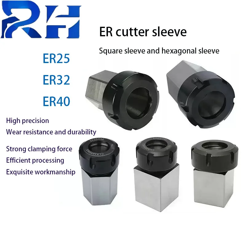 ER25 ER32 ER40 Tetragonal Hexagonal Lathe Quadrangular Sleeve Conversion Can Replace The Extension Rod Arbor Hexagonal Arbor
ER25 ER32 ER40 Tetragonal Hexagonal Lathe Quadrangular Sleeve Conversion Can Replace The Extension Rod Arbor Hexagonal Arbor