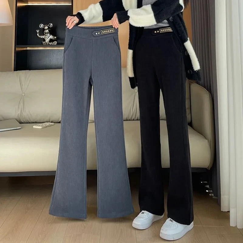 Oversized Lambwool Lined Warm Solid Straight Pants Korean Winter Thicken Womens Pantalones Casual Baggy High Waist Spodnie New
Oversized Lambwool Lined Warm Solid Straight Pants Korean Winter Thicken Womens Pantalones Casual Baggy High Waist Spodnie New