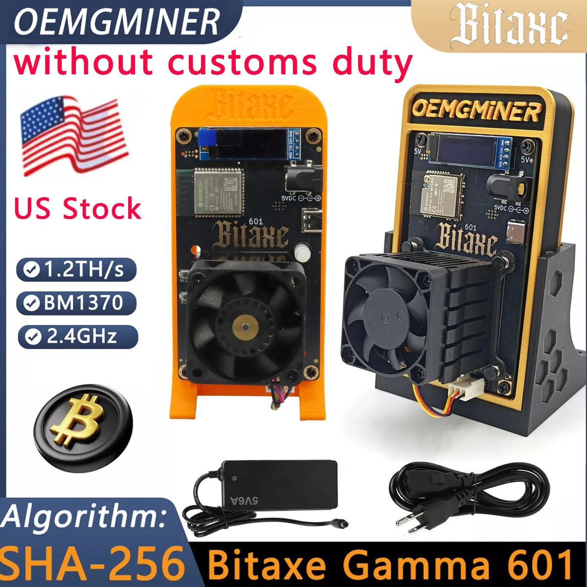 US Stock Bitaxe Gamma 601 Bitcoins Miner 1.2TH/S Btc Miner Asic Mining Crypto Miner Solo Mining Machine Miners No Customs Duties 
US Stock Bitaxe Gamma 601 Bitcoins Miner 1.2TH/S Btc Miner Asic Mining Crypto Miner Solo Mining Machine Miners No Customs Duties