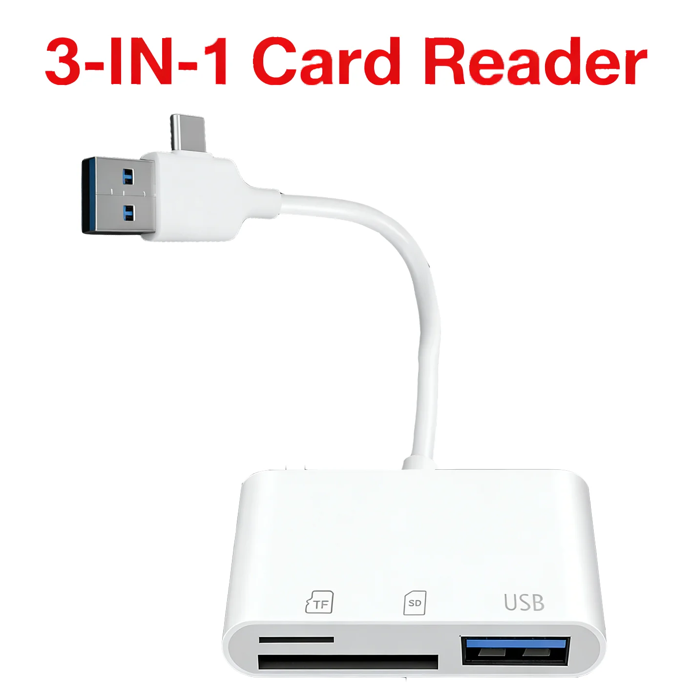 3-in-2 OTG Card Reader USB A/C to SD/TF/USB Adapter for iPhone 16/15, PC Laptop Samsung Xiaomi High-Speed Data Transfer
3-in-2 OTG Card Reader USB A/C to SD/TF/USB Adapter for iPhone 16/15, PC Laptop Samsung Xiaomi High-Speed Data Transfer
