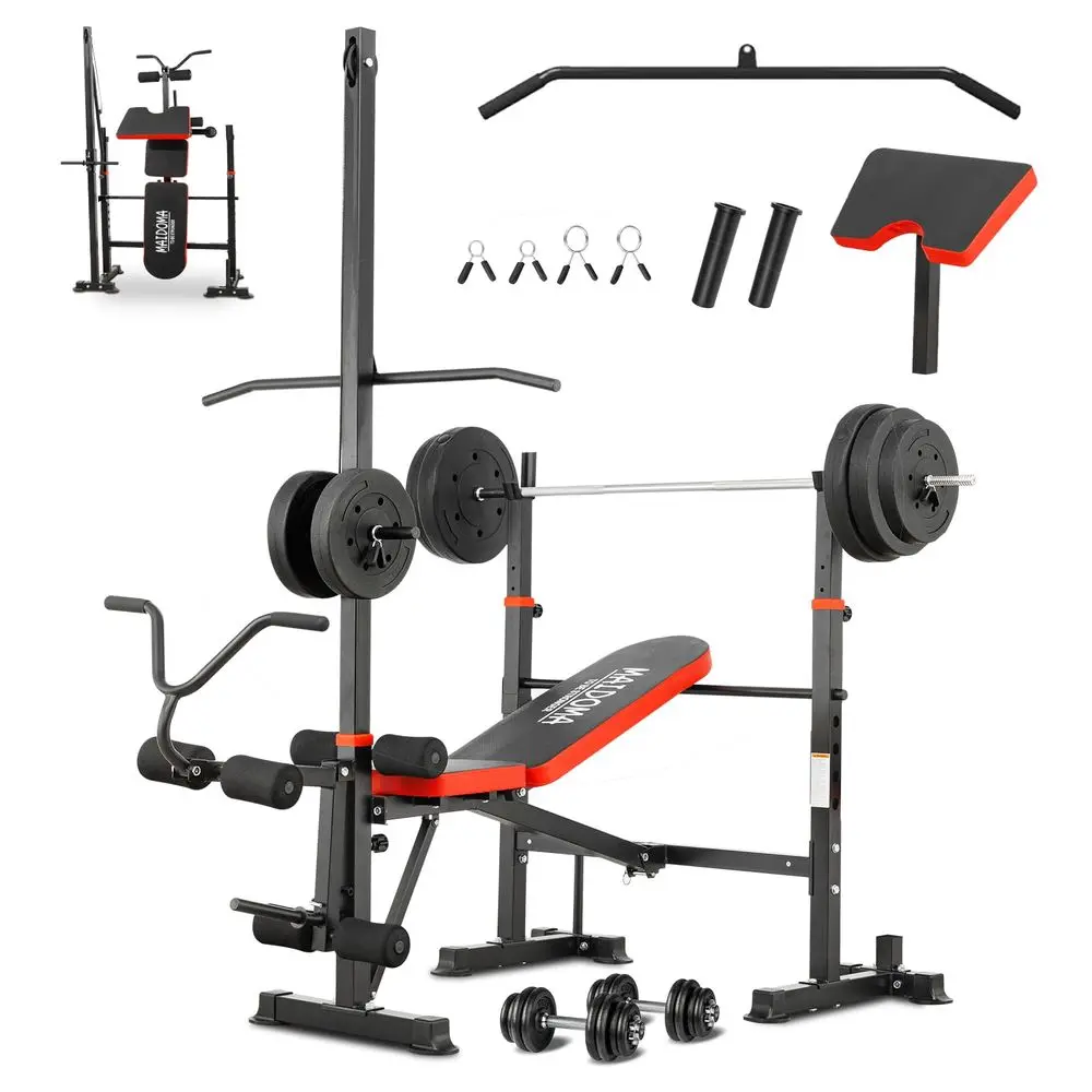 1500LB 8 IN 1 Weight Bench with Lat Pulldown and Leg Extension Curl, Foldable Bench Press with Preacher Curl amp Squat Rack, Wo
1500LB 8 IN 1 Weight Bench with Lat Pulldown and Leg Extension Curl, Foldable Bench Press with Preacher Curl amp Squat Rack, Wo