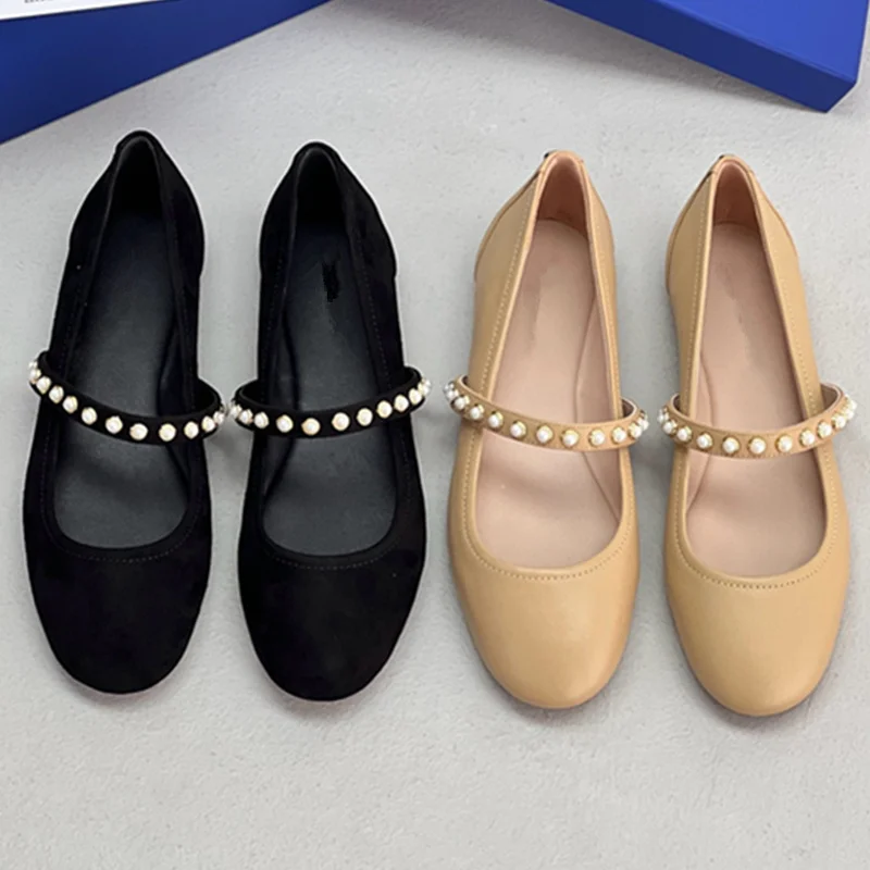 Withered Minimalist Pearl Decoration Elegant Mary Jane Shoes French Retro Genuine Leather High Quality Flat Shoes Loafers Women
Withered Minimalist Pearl Decoration Elegant Mary Jane Shoes French Retro Genuine Leather High Quality Flat Shoes Loafers Women