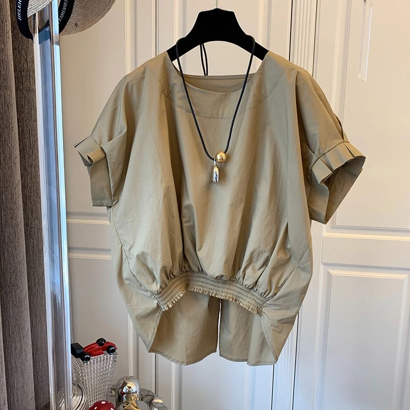 2025 Summer Short Blouses Half Sleeve Short Sleeve Top Flip Collar Loose Bat Sleeve White Shirt For Women
2025 Summer Short Blouses Half Sleeve Short Sleeve Top Flip Collar Loose Bat Sleeve White Shirt For Women