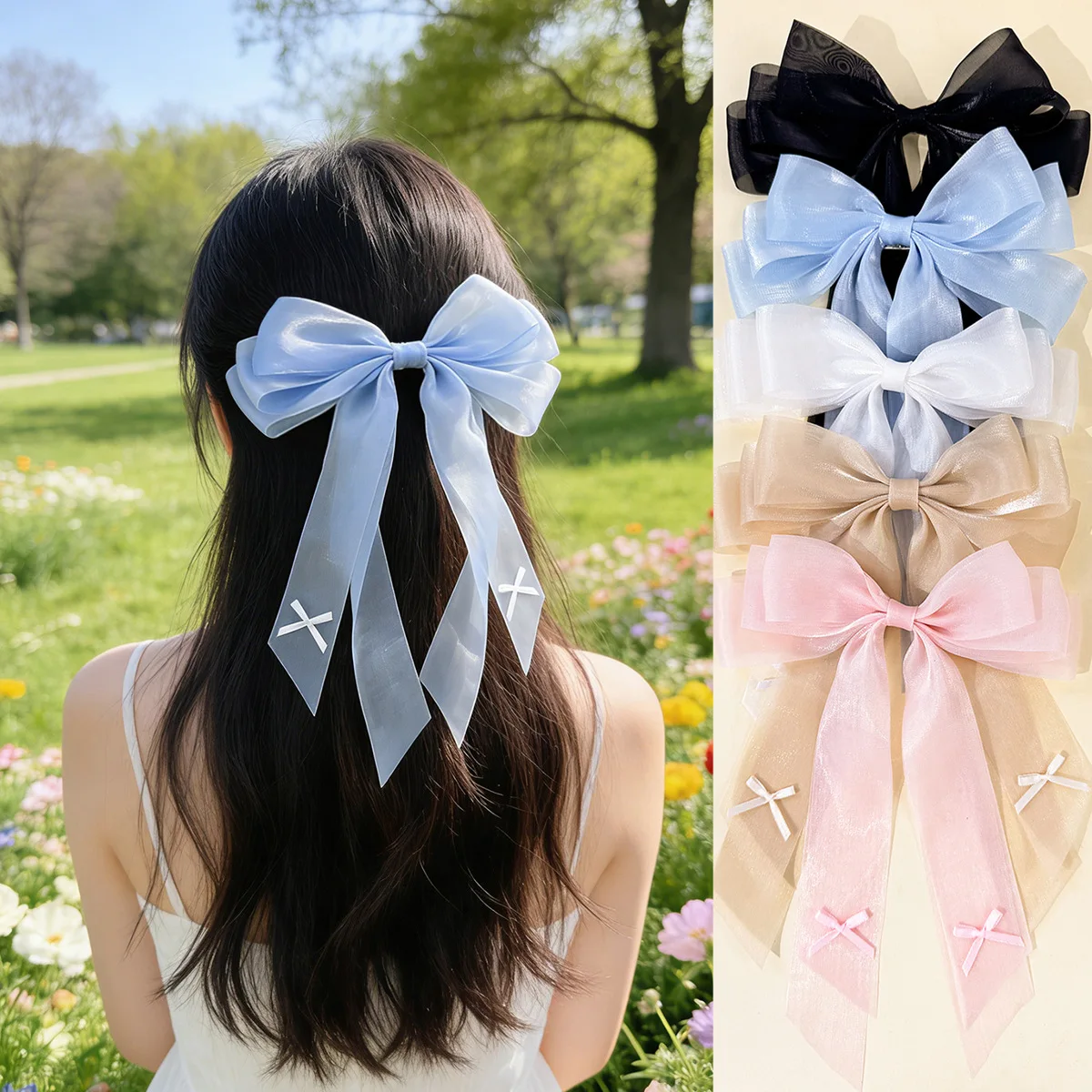 30pc Women's Oversized Bowknot Ribbon Hair Clips with Long Tassel Side Clips Girls Mesh Hairpins Bulk Headwear Hair Accessories
30pc Women's Oversized Bowknot Ribbon Hair Clips with Long Tassel Side Clips Girls Mesh Hairpins Bulk Headwear Hair Accessories