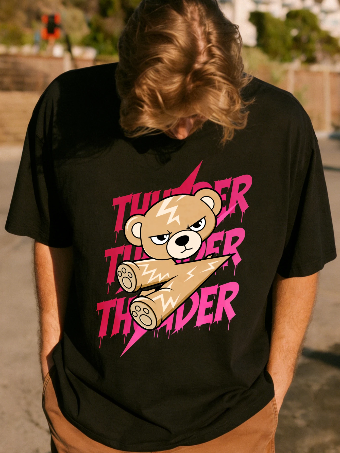 Thunder Bear Printed Oversized Cotton Graphic T Shirt Men, Summer Casual Short Sleeve Funny Streetwear Tee for Daily Wear
Thunder Bear Printed Oversized Cotton Graphic T Shirt Men, Summer Casual Short Sleeve Funny Streetwear Tee for Daily Wear