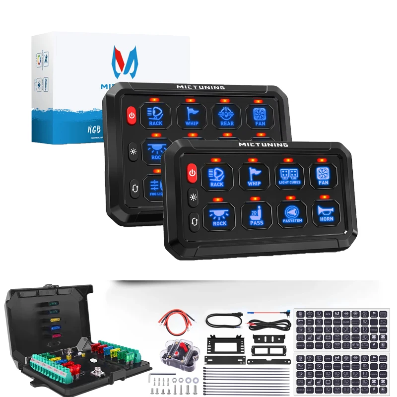 MICTUNING P1S 8/12 Gang Switch Panel,Blue Led Backlight Control Relay System Box Brightness Adjustment For Off-road UTV Truck
MICTUNING P1S 8/12 Gang Switch Panel,Blue Led Backlight Control Relay System Box Brightness Adjustment For Off-road UTV Truck