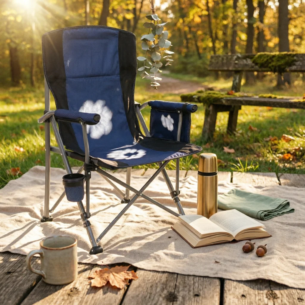 High Back Camping Chair Collapsible Metal Frame Portable Folding Chair Camp Seat Storage Bag Dark Textile
High Back Camping Chair Collapsible Metal Frame Portable Folding Chair Camp Seat Storage Bag Dark Textile