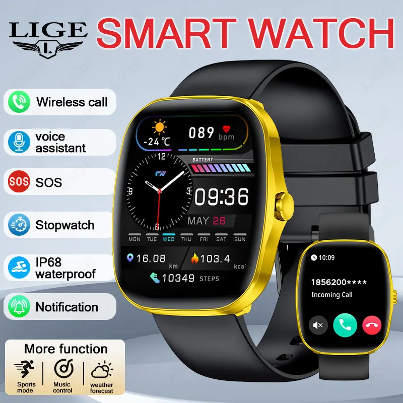 LIGE 2026 Smart Watch Full Touch Screen Bluetooth Call Waterproof Sport Fitness Tracker SOS Men's Smartwatch Inteligenta Reloj
LIGE 2026 Smart Watch Full Touch Screen Bluetooth Call Waterproof Sport Fitness Tracker SOS Men's Smartwatch Inteligenta Reloj