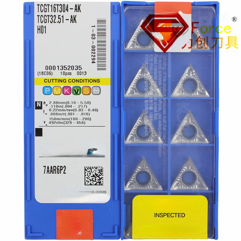 TCGT16T302/16T304/16T308-AK H01 специальный нож для обработки меди и алюминия с высокой гладкостью
TCGT16T302/16T304/16T308-AK H01 специальный нож для обработки меди и алюминия с высокой гладкостью