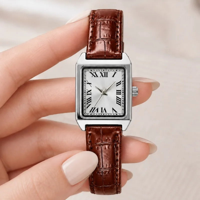 Fashion Square Women Quartz Wristwatch Classic Roman Numerals Dial Leather Strap Ladies Watch Simple Elegant Female Clock Gift
Fashion Square Women Quartz Wristwatch Classic Roman Numerals Dial Leather Strap Ladies Watch Simple Elegant Female Clock Gift