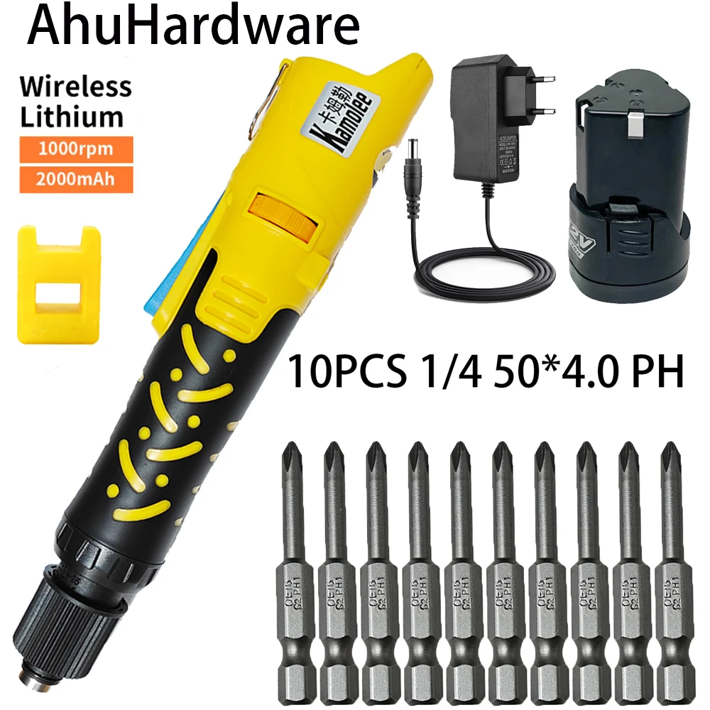 AhuHardware Cordless Electric Screwdriver 12V Rechargeable Lithium Battery Power Repair Tools Set with 10PCS 50**4.0mm PH bits
AhuHardware Cordless Electric Screwdriver 12V Rechargeable Lithium Battery Power Repair Tools Set with 10PCS 50**4.0mm PH bits