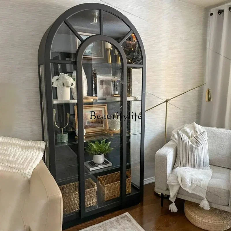 American light luxury solid wood display cabinet floor arched storage retro arched display cabinet
American light luxury solid wood display cabinet floor arched storage retro arched display cabinet