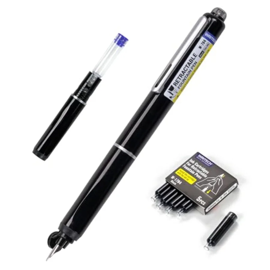 Retractable Fountain Set: Fine Nib Ink s Includes 5 Ink Cartridges Smooth Writing for Sketching Journaling Calligraphy Gift
Retractable Fountain Set: Fine Nib Ink s Includes 5 Ink Cartridges Smooth Writing for Sketching Journaling Calligraphy Gift