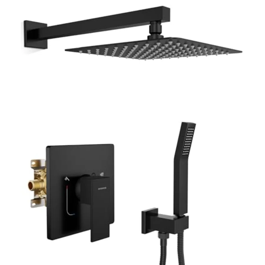 Shower System Bathroom Rainfall Shower Head and Handle Set Wall Mounted Rain Shower Faucet Set
Shower System Bathroom Rainfall Shower Head and Handle Set Wall Mounted Rain Shower Faucet Set