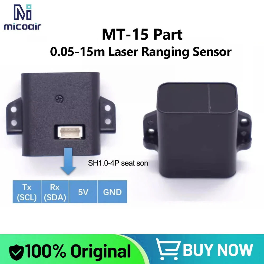 Датчик лазерного дальномера MicoAir MT-15 (UART, 0.05-15 м, частота 800 Гц-5 Гц, регулируемая, поддержка прошивки FMT/INAV/ArduCopter/PX4 FC)
Датчик лазерного дальномера MicoAir MT-15 (UART, 0.05-15 м, частота 800 Гц-5 Гц, регулируемая, поддержка прошивки FMT/INAV/ArduCopter/PX4 FC)