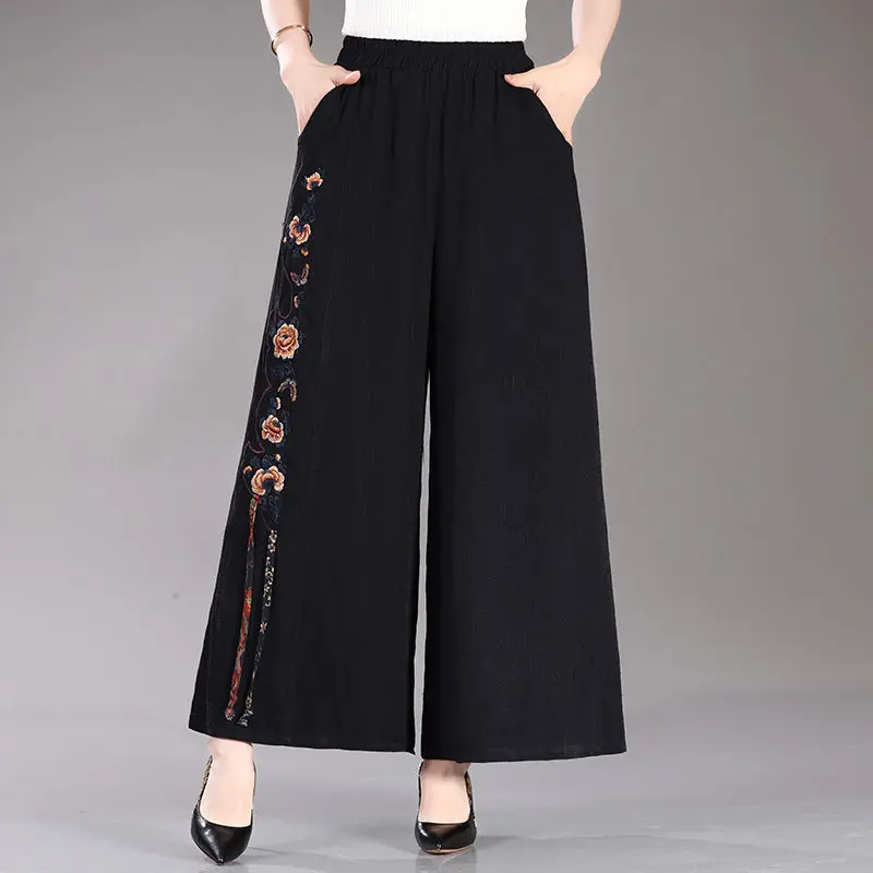 Spring Summer New Elastic Mom Ethnic Embroidery Trousers Senior Women Embroidered Pants Stylish Wide Leg Long
Spring Summer New Elastic Mom Ethnic Embroidery Trousers Senior Women Embroidered Pants Stylish Wide Leg Long