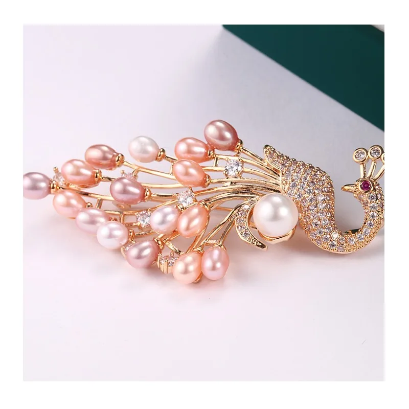 Freshwater Pearl Brooch Copper Alloy Inlaid Zircon Peacock Water Drop Shaped Freshwater Pearl Brooch Women
Freshwater Pearl Brooch Copper Alloy Inlaid Zircon Peacock Water Drop Shaped Freshwater Pearl Brooch Women
