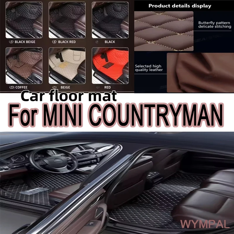 Luxury Custom Car Floor Mats for MINI COUNTRYMAN F60 5 Seat 2017-2021 Year Eco-friendly Leather Car Accessories Interior Details
Luxury Custom Car Floor Mats for MINI COUNTRYMAN F60 5 Seat 2017-2021 Year Eco-friendly Leather Car Accessories Interior Details