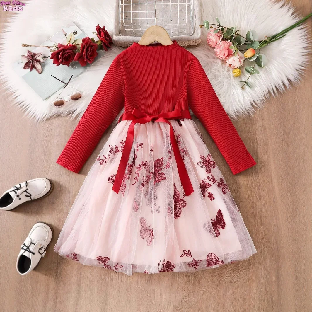 Baby Girl Dress Long Sleeve Butterfly Embroidered Tulle Knit Dress 5-9Y Kid Elegant Mesh Party Dress Autumn Winter Kids Clothes
Baby Girl Dress Long Sleeve Butterfly Embroidered Tulle Knit Dress 5-9Y Kid Elegant Mesh Party Dress Autumn Winter Kids Clothes