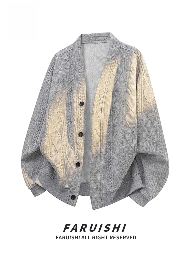 Мужской кардиган с V-образным вырезом, узором «пшеничный колос», повседневная зимняя верхняя одежда, большие размеры, парный, мягкий, вязаный, свободного кроя
Мужской кардиган с V-образным вырезом, узором «пшеничный колос», повседневная зимняя верхняя одежда, большие размеры, парный, мягкий, вязаный, свободного кроя