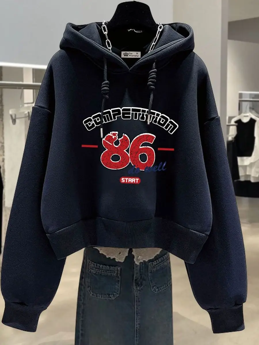 Hooded Sweatshirt Women's Fleece Loose Spring Autumn Winter New Style Black Fashion Thin Letter Matched Jacket Trendy
Hooded Sweatshirt Women's Fleece Loose Spring Autumn Winter New Style Black Fashion Thin Letter Matched Jacket Trendy