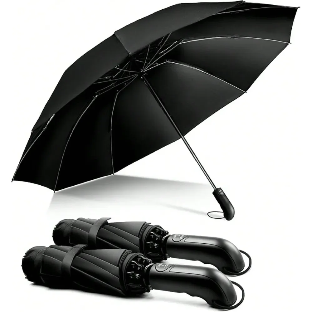 Inverted Compact Windproof Automatic Reverse Umbrellas Rain Folding Portable 10 Ribs Large