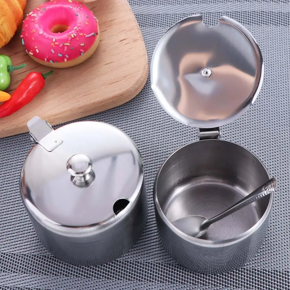 Practical Silver Stainless Steel Sugar Bowl Waterproof with Lid Spoon Salt Organizer Dustproof Spice Container for Kichen
Practical Silver Stainless Steel Sugar Bowl Waterproof with Lid Spoon Salt Organizer Dustproof Spice Container for Kichen