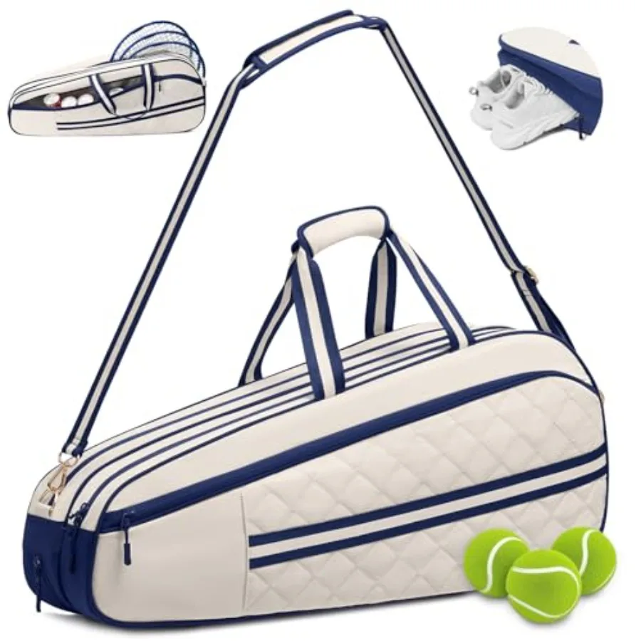 Tennis Bag for Women and Men, 3-6 Rackets Tennis Racket Bag with Shoe Compartment and Insulated Pocket, Water-Resistant Gym Bag
Tennis Bag for Women and Men, 3-6 Rackets Tennis Racket Bag with Shoe Compartment and Insulated Pocket, Water-Resistant Gym Bag
