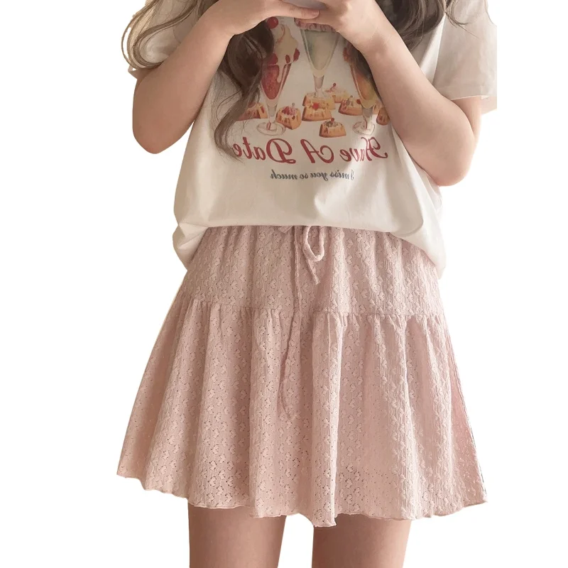 Japanese Vintage Elastic High Waist Mini Skirt Women Skort Summer Pink Drawstring A Line Casual Kawaii Fashion Skirt Shorts 2023
Japanese Vintage Elastic High Waist Mini Skirt Women Skort Summer Pink Drawstring A Line Casual Kawaii Fashion Skirt Shorts 2023