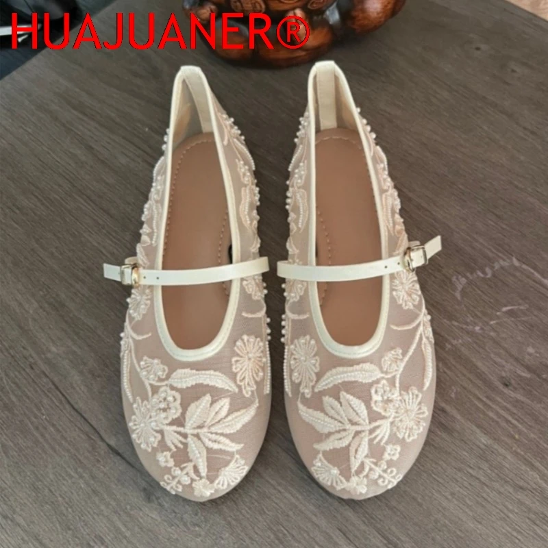 2026 New Women Mary Jane Flats Round Toe Floral Embroidered Mesh Strap Summer Comfortable Breathable Daily Walking Shoes
2026 New Women Mary Jane Flats Round Toe Floral Embroidered Mesh Strap Summer Comfortable Breathable Daily Walking Shoes