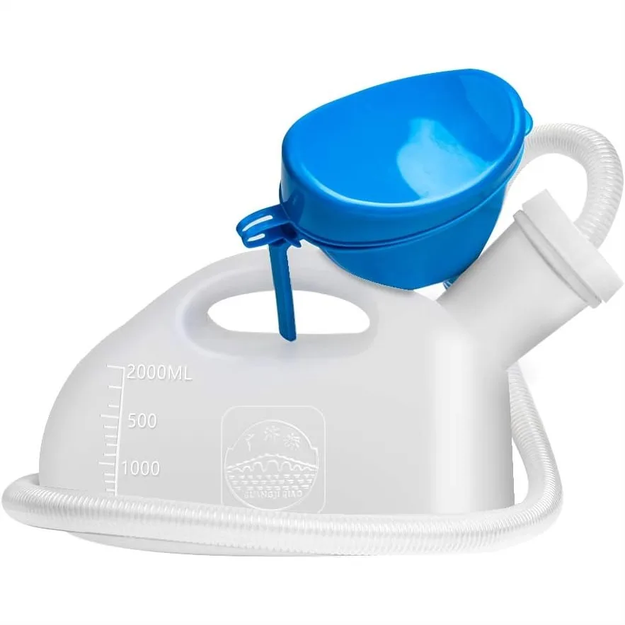 Portable Urinal for Men & Women with 47.2" Hose, 2000ml Spill Proof Pee Bottle for Car Camping Travel
Portable Urinal for Men & Women with 47.2" Hose, 2000ml Spill Proof Pee Bottle for Car Camping Travel