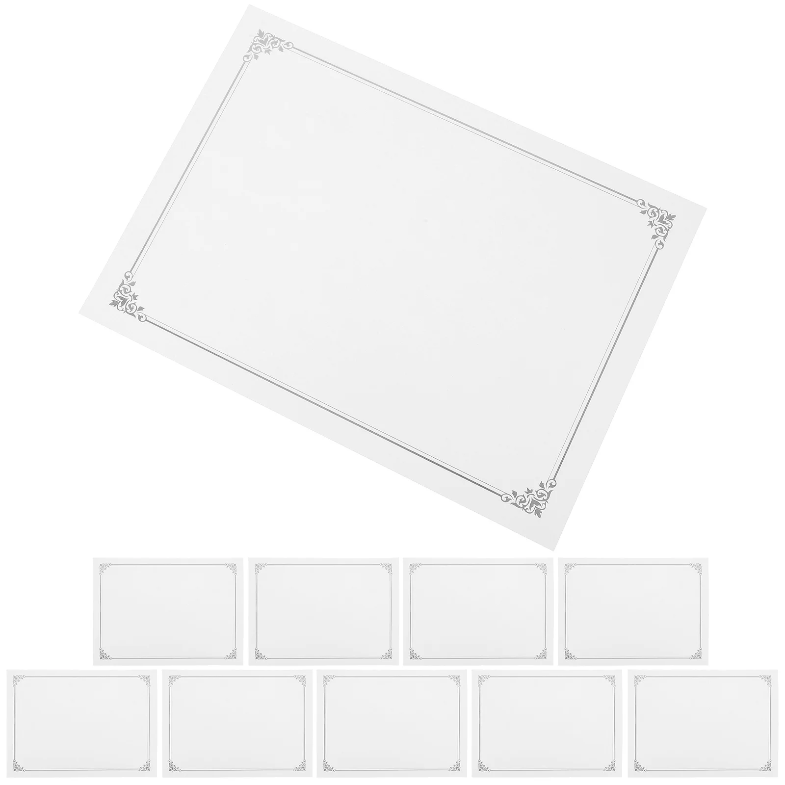 10Pcs Certificate Inner Paper Silver Border Blank Printable Paper for School Awards Graduation Ceremony Certificates
10Pcs Certificate Inner Paper Silver Border Blank Printable Paper for School Awards Graduation Ceremony Certificates