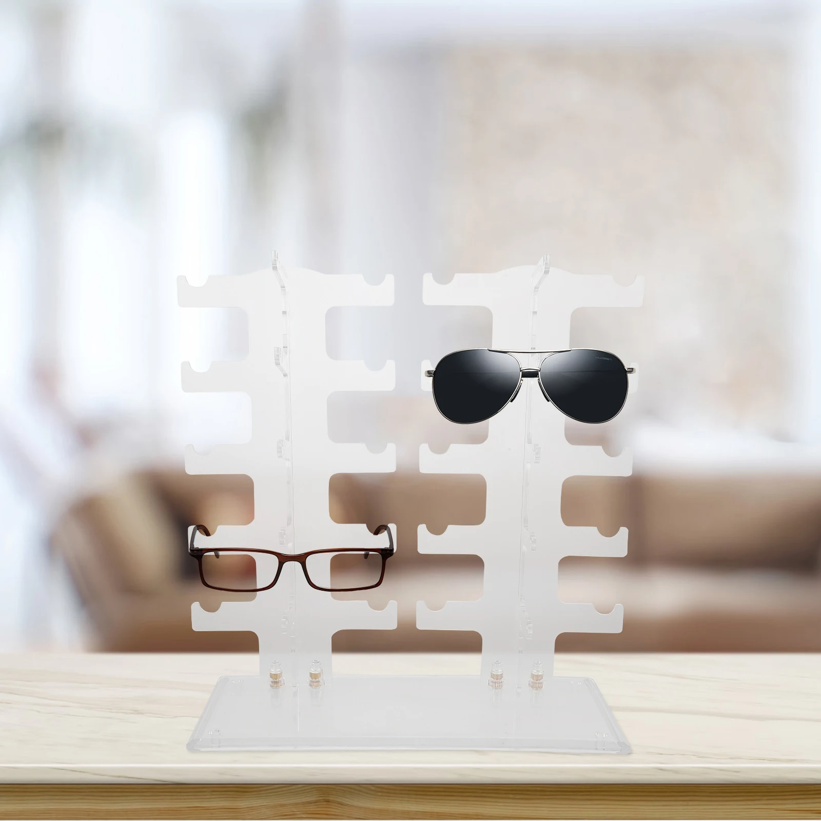 Glasses Display Rack Transparent Plastic Sleek Sunglasses Holder Stand Eyewear Organizer Storage Rack for Desk Decoration
Glasses Display Rack Transparent Plastic Sleek Sunglasses Holder Stand Eyewear Organizer Storage Rack for Desk Decoration