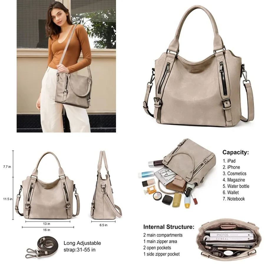 CLUCI Purses for Women, Large Hobo Bags, Multiple Pockets Tote Handbags, Water Repellent Shoulder Bag with Adjustable Strap
CLUCI Purses for Women, Large Hobo Bags, Multiple Pockets Tote Handbags, Water Repellent Shoulder Bag with Adjustable Strap
