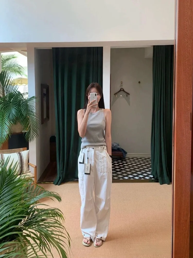 High Waist Casual Loose Women's Work Pants Multi Pocket Straight Leg Cotton Trousers Comfortable Fashionable Ladies Jeans
High Waist Casual Loose Women's Work Pants Multi Pocket Straight Leg Cotton Trousers Comfortable Fashionable Ladies Jeans