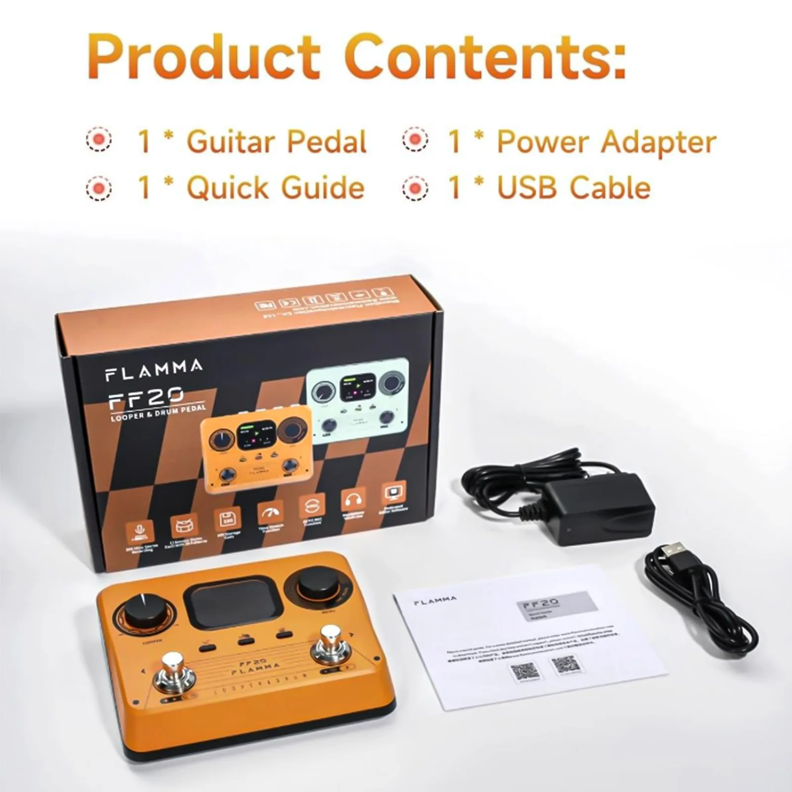 Педаль для живых выступлений Flamma FF20 Stereo Looper Station, 2-дюймовый полноцветный экран для отображения BPM/статуса, автоматическая запись/настройка темпа, 300 минут лупинга
Педаль для живых выступлений Flamma FF20 Stereo Looper Station, 2-дюймовый полноцветный экран для отображения BPM/статуса, автоматическая запись/настройка темпа, 300 минут лупинга