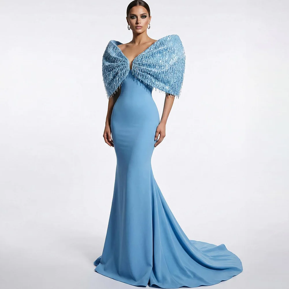 Exquisite Sequined Beading Evening Dress Elegant Mermaid Customized Sleeveless Celebrity Gowns Simple Pleats Vestido De Festa
Exquisite Sequined Beading Evening Dress Elegant Mermaid Customized Sleeveless Celebrity Gowns Simple Pleats Vestido De Festa