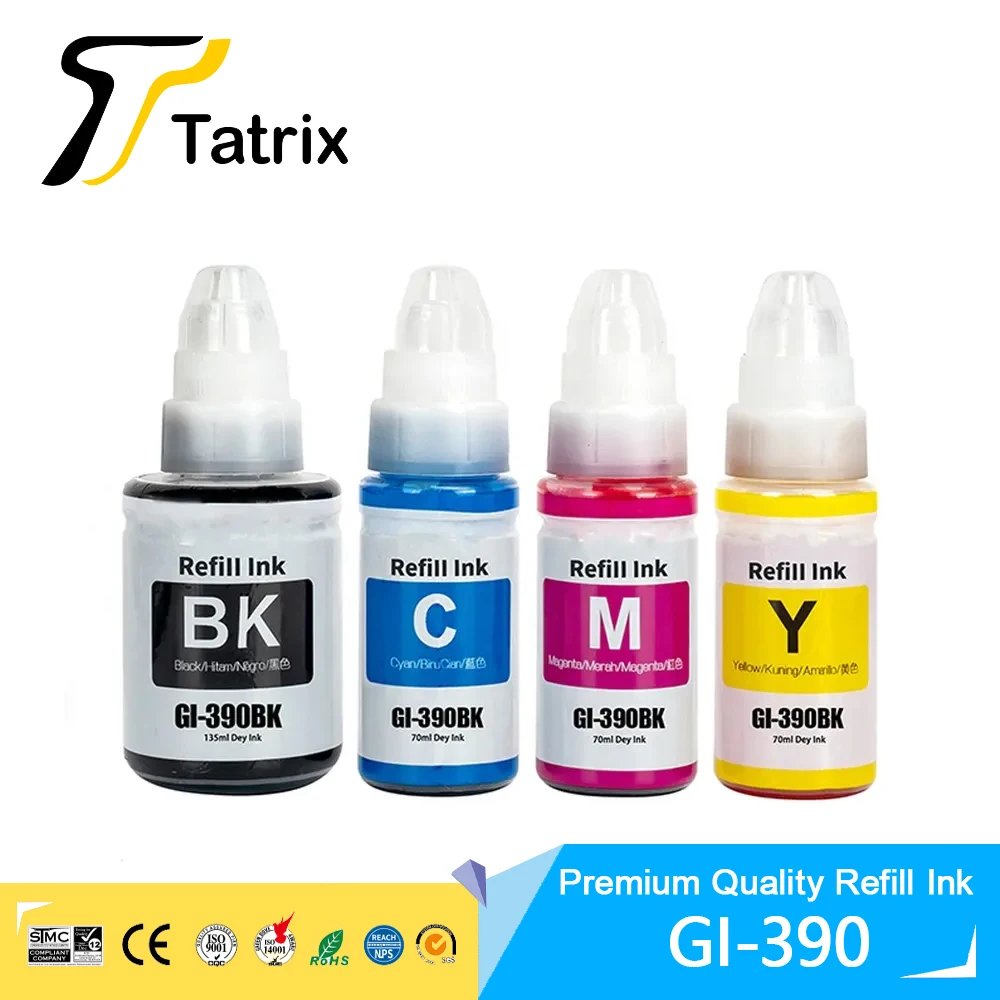 Tatrix GI 390 GI390 GI-390 Премиум-совместимые цветные чернила для бутылок на водной основе для принтера Canon Pixma G1310/G3310
Tatrix GI 390 GI390 GI-390 Премиум-совместимые цветные чернила для бутылок на водной основе для принтера Canon Pixma G1310/G3310