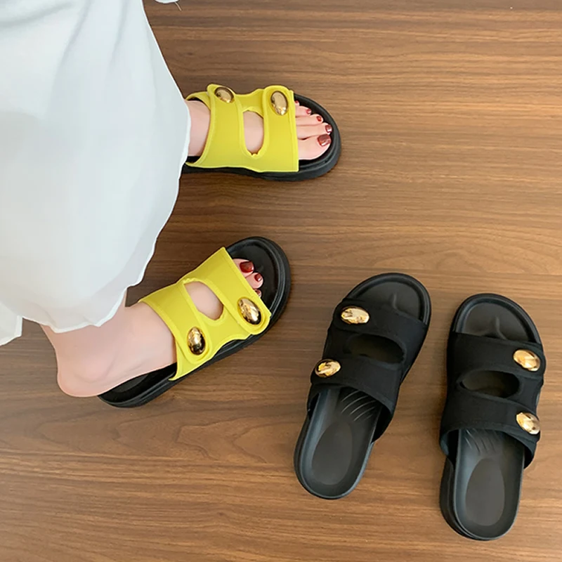 Black Thick Heel Slippers Women Summer Outdoor Breathable Casual Ladies Soft Bottom Sandals Rubber Outsole Polyurethane Upper
Black Thick Heel Slippers Women Summer Outdoor Breathable Casual Ladies Soft Bottom Sandals Rubber Outsole Polyurethane Upper