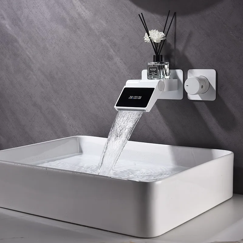 Bathroom Sink Mixer Gray Cold And Hot Waterfall Mixer Digital Display Wall Mounted Foldable Square Basin Faucet New
Bathroom Sink Mixer Gray Cold And Hot Waterfall Mixer Digital Display Wall Mounted Foldable Square Basin Faucet New