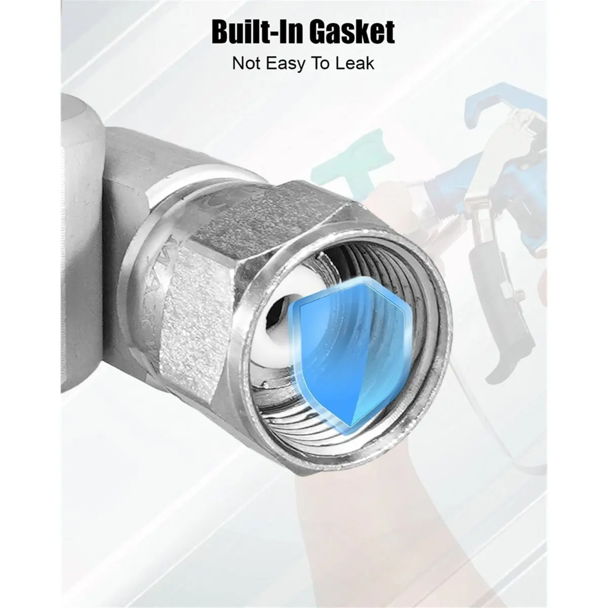 Airless Paint Swivel Joint with 7/8 Inch Thread, Paint Adapter 180 Degree Rotation, Anti-Spitting Valve Replace 287030
Airless Paint Swivel Joint with 7/8 Inch Thread, Paint Adapter 180 Degree Rotation, Anti-Spitting Valve Replace 287030