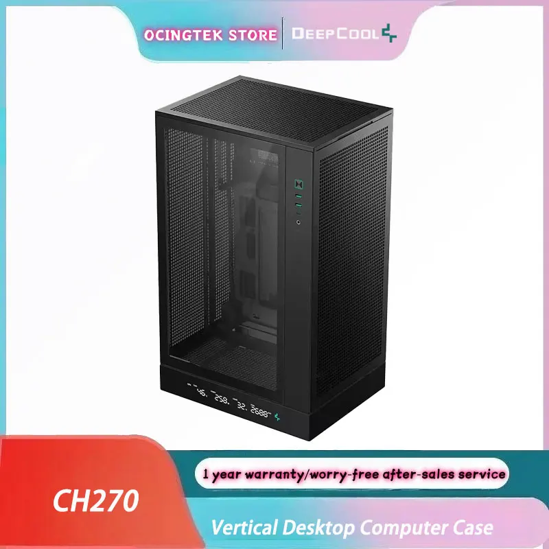 Корпус DEEPCOOL CH-270 с вертикальным цифровым дисплеем, поддерживает материнские платы формата MATX, сзади, 360-мм водяное охлаждение, MESH-охлаждение, черный
Корпус DEEPCOOL CH-270 с вертикальным цифровым дисплеем, поддерживает материнские платы формата MATX, сзади, 360-мм водяное охлаждение, MESH-охлаждение, черный
