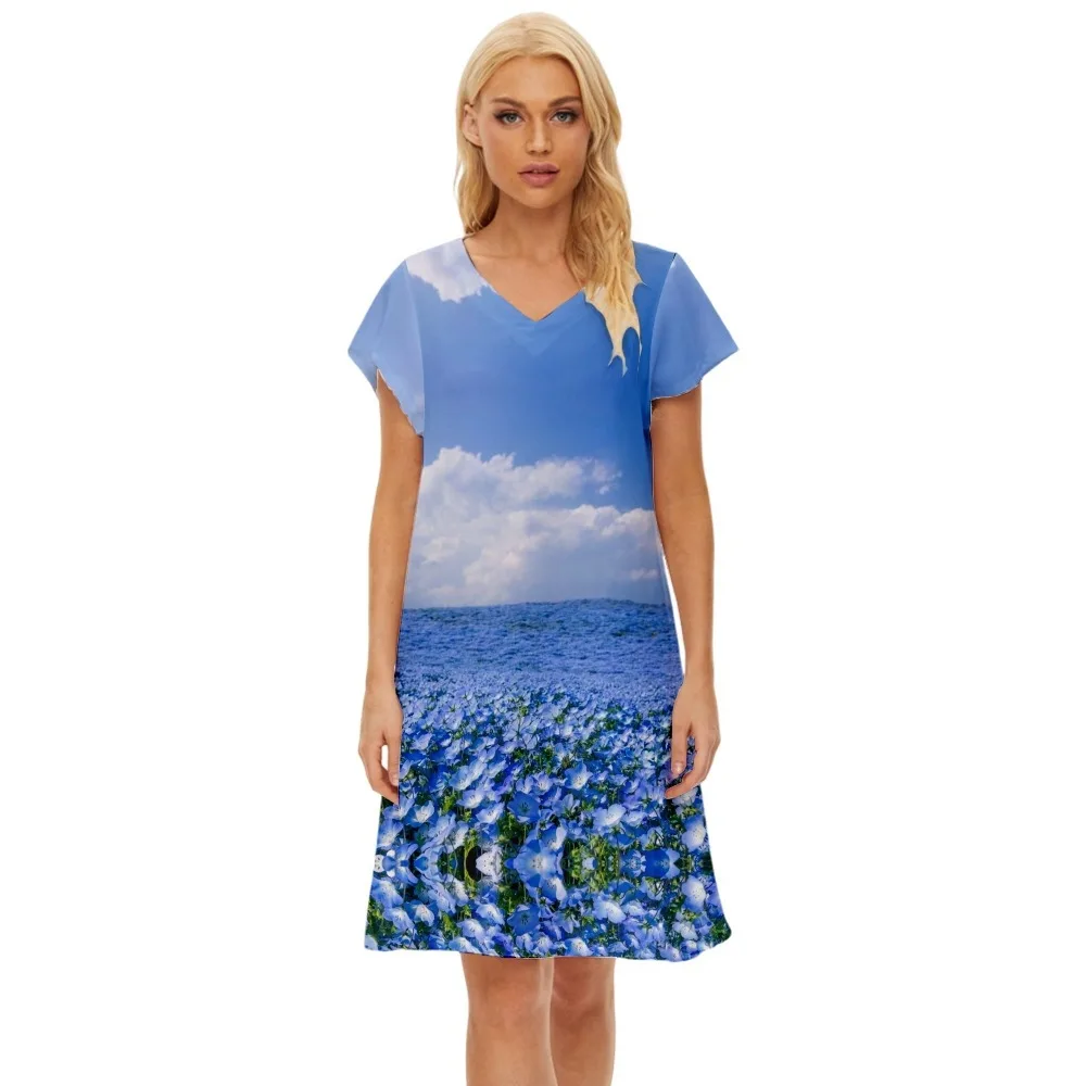 Women Fashion Summer Loose Flowers Printed Beach Dress A-Line Party Dress Ladies Casual Elegant V-Neck Tank Dress
Women Fashion Summer Loose Flowers Printed Beach Dress A-Line Party Dress Ladies Casual Elegant V-Neck Tank Dress