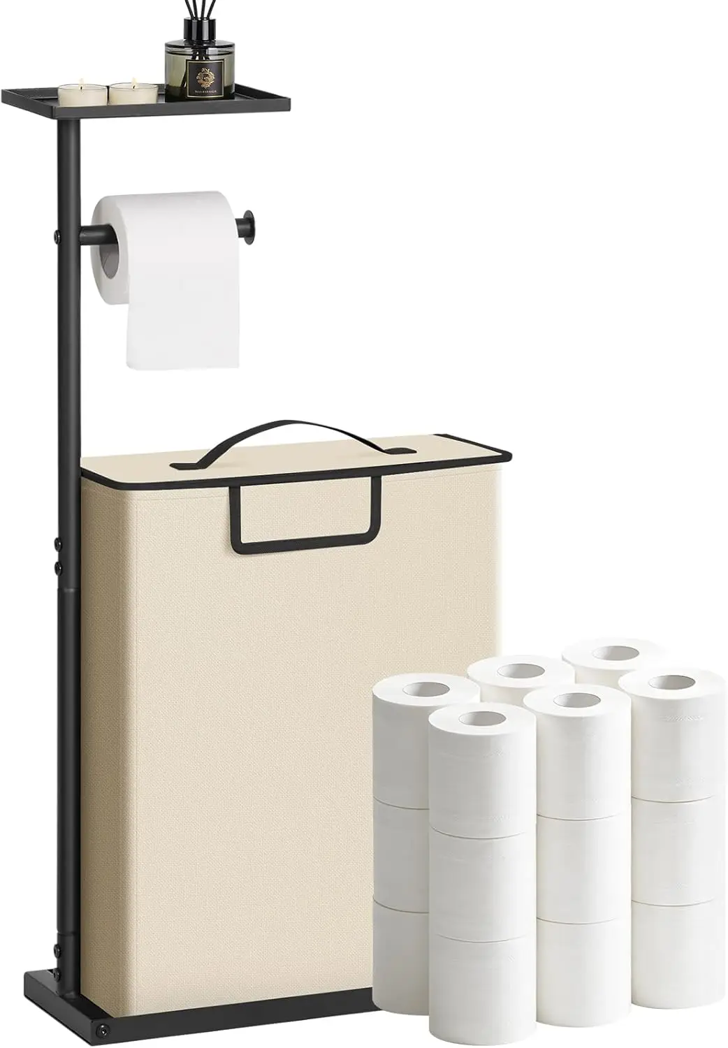Freestanding Toilet Paper Holder Stand with Shelf for 12 Rolls, Rustproof Metal Bathroom Storage, Beige
Freestanding Toilet Paper Holder Stand with Shelf for 12 Rolls, Rustproof Metal Bathroom Storage, Beige