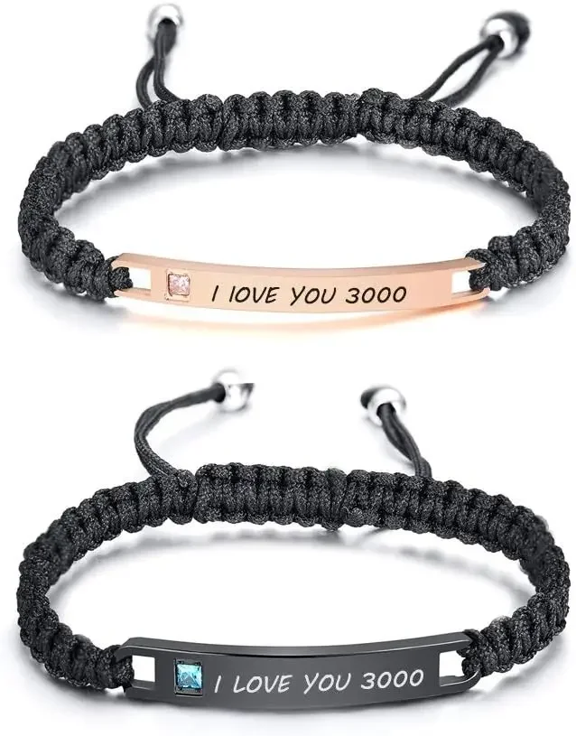 Personalized Matching Bracelets for Couples Handmade Cubic Zirconia Long Distance Custom Adjustable Bracelets for Women Men Gift
Personalized Matching Bracelets for Couples Handmade Cubic Zirconia Long Distance Custom Adjustable Bracelets for Women Men Gift