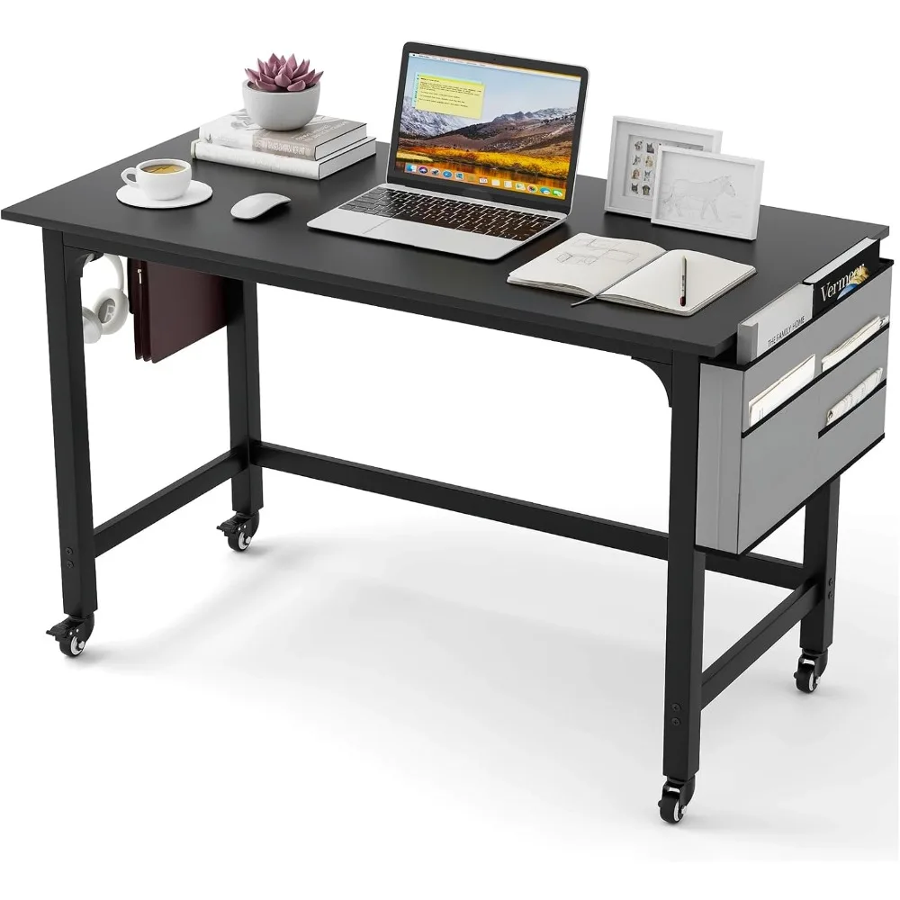 Mobile Computer Desk with Storage Bag & 2 Hanging Hooks, Rolling Home Office Writing Study Desk, Rolling PC Workstation
Mobile Computer Desk with Storage Bag & 2 Hanging Hooks, Rolling Home Office Writing Study Desk, Rolling PC Workstation