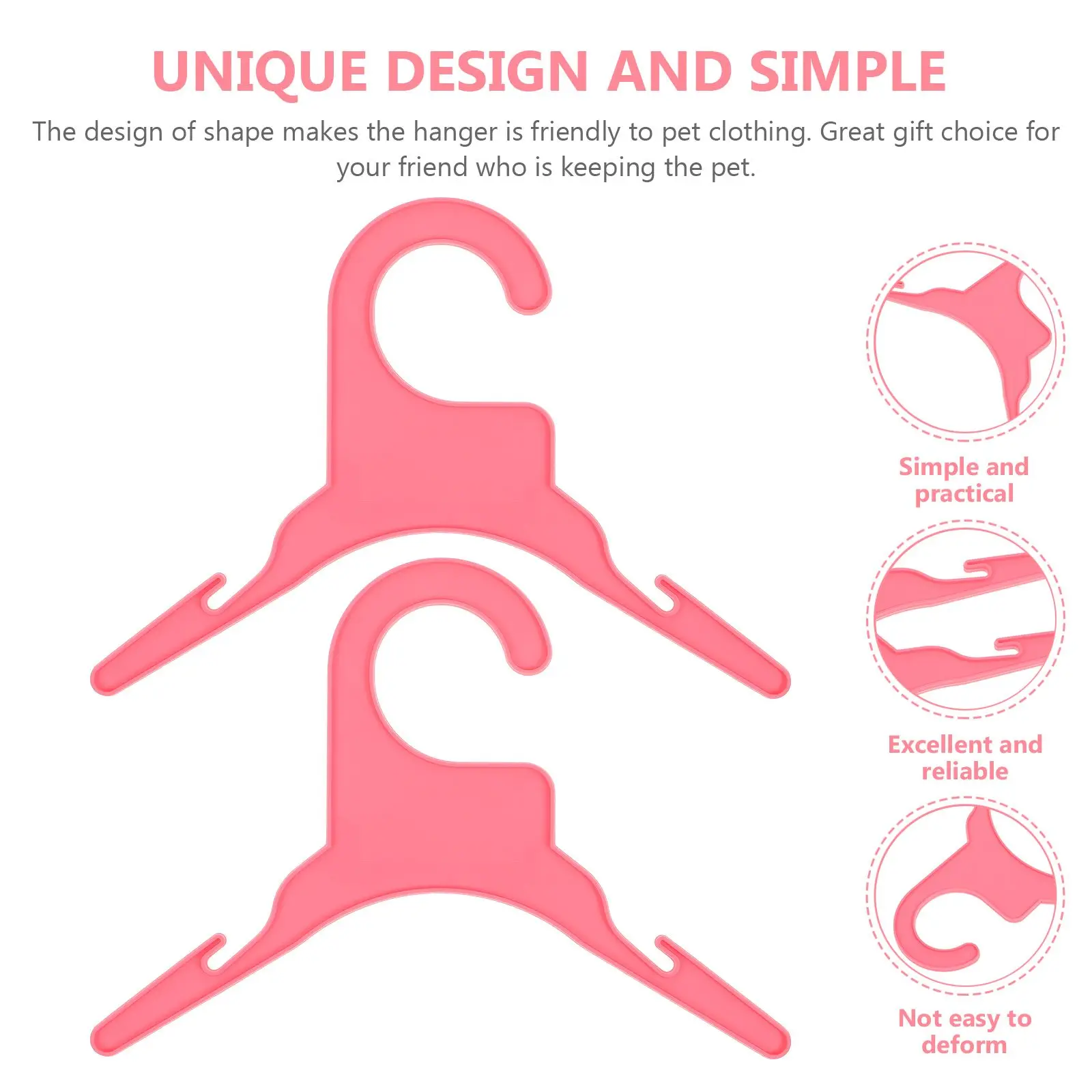 10 Pcs Dog Clothes Hangers Pet Clothing Rack Plastic Lightweight Portable Indoor Small Pink Size
10 Pcs Dog Clothes Hangers Pet Clothing Rack Plastic Lightweight Portable Indoor Small Pink Size