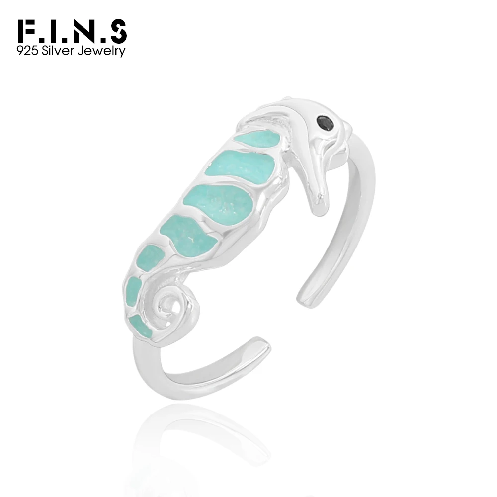 F.I.N.S Original INS S925 Sterling Silver Ring Cute Hippocampus Blue Drop Glue Opening Adjustable Finger Fine Jewelry Accessory
F.I.N.S Original INS S925 Sterling Silver Ring Cute Hippocampus Blue Drop Glue Opening Adjustable Finger Fine Jewelry Accessory
